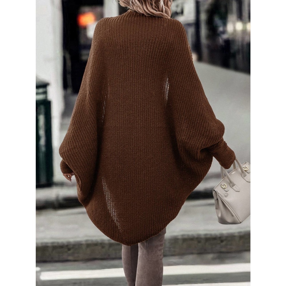 Minimalist cozy knit Batwing Sleeve Duster Cardigan sweater tan - Picture 4 of 8